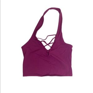 NWT Purple Express Halter Crop Top